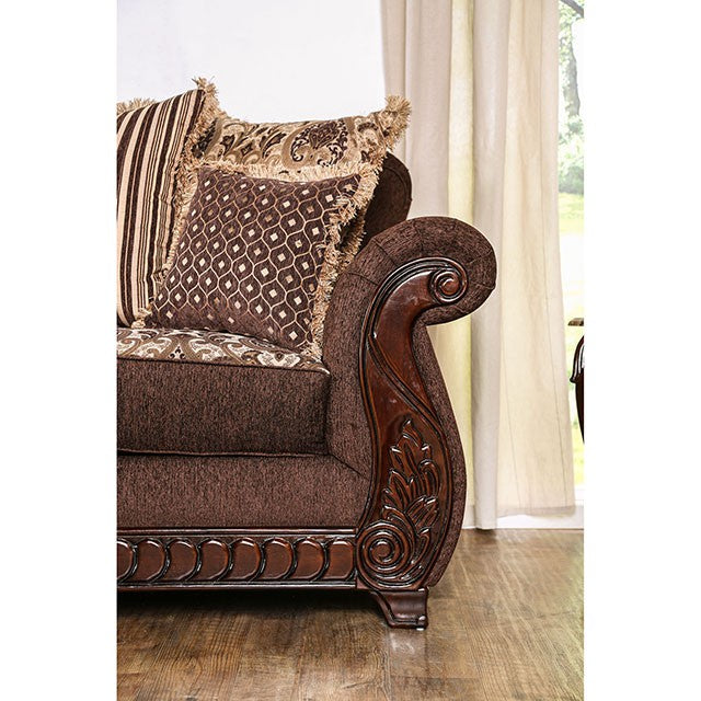 TABITHA Brown Love Seat, Brown - Furniture Stars (Chicago, IL)