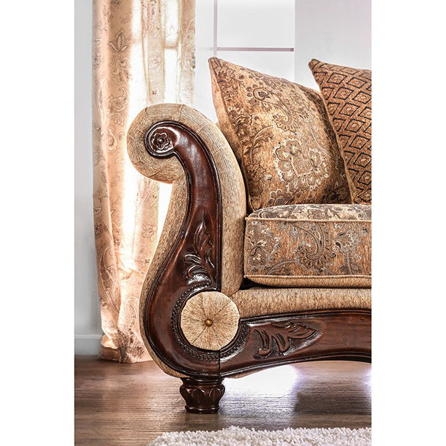 NICANOR Tan/Gold Sofa - Furniture Stars (Chicago, IL)