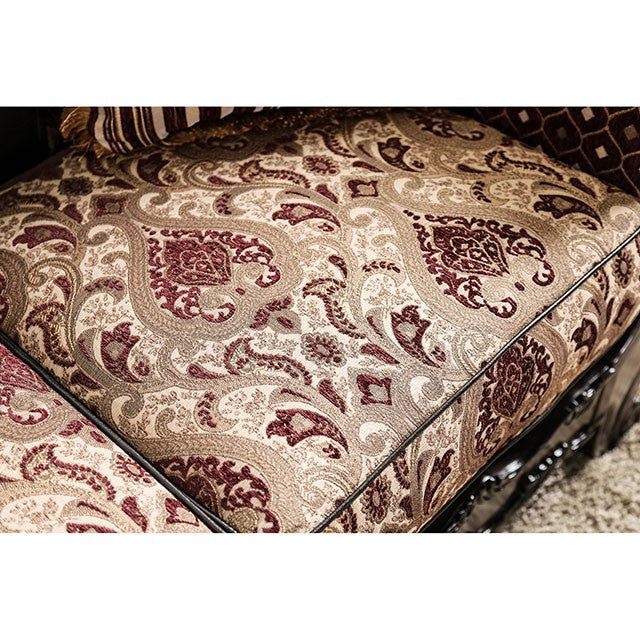 Quirino Burgundy/Dark Brown Sofa - Furniture Stars (Chicago, IL)