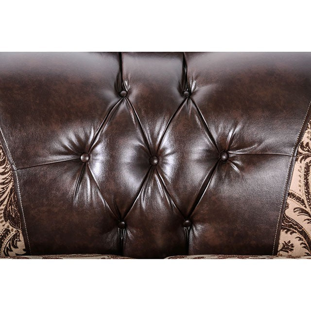 Quirino Light Brown/Dark Brown Sofa - Furniture Stars (Chicago, IL)